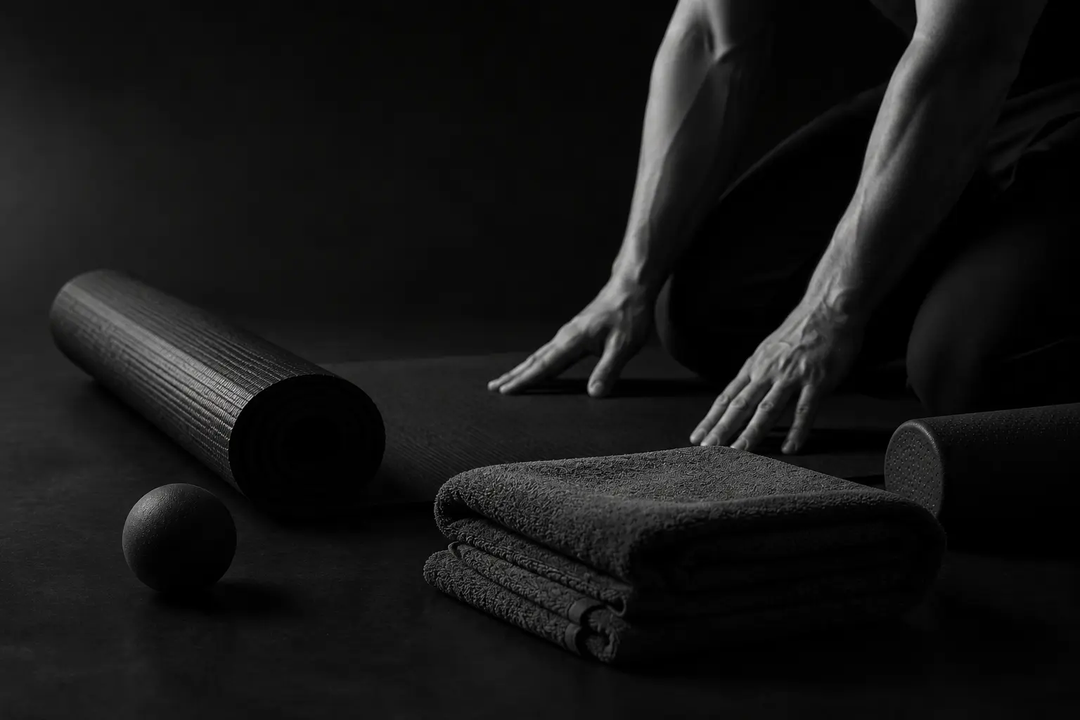 Therapy space prepared for fascia stretch session